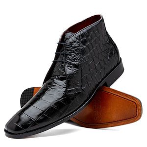 Marco Di Milano Pietro Alligator Black Chukka Boots