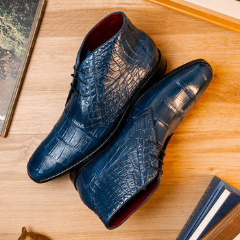 Marco_Di_Milano Pietro: Blue Jeans Italian Leather Shoe