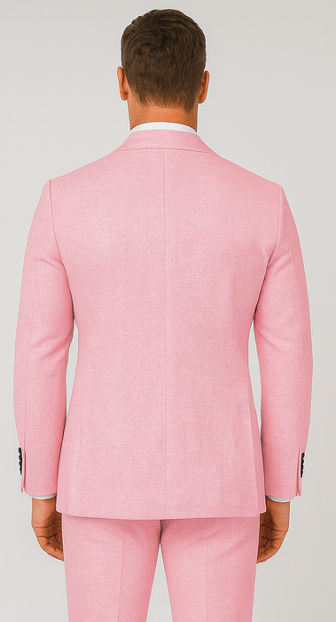 Pink Big and Tall Linen Suit