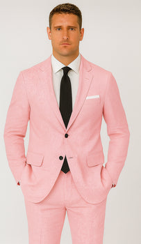 Pink Big and Tall Linen Suit