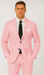 Pink Big and Tall Linen Suit