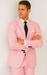 Pink Big and Tall Linen Suit