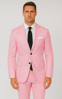 Pink Big and Tall Linen Suit