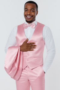 Mens Modern Fit Shiny Sharkskin Suit in Purple