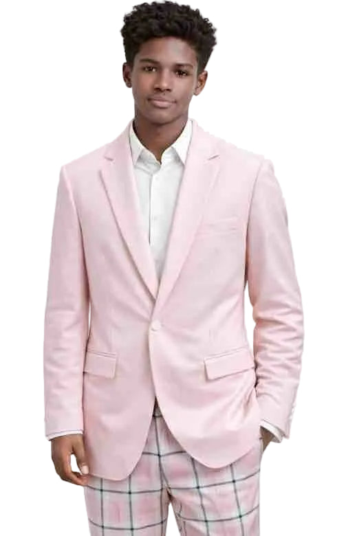 Mens Light Pink Blazer – Slim Fit Solid Sport Coat for Wedding, Party and Smart Casual Wear
