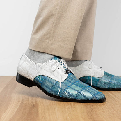 Marco Di Milano Pissa Aqua/White Leather Loafer