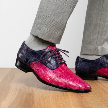 Marco_Di_Milano Pissa: Pink Purple Leather Loafers