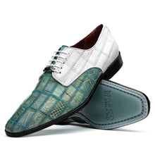 Marco Di Milano Pissa Turquoise & White Leather Loafers