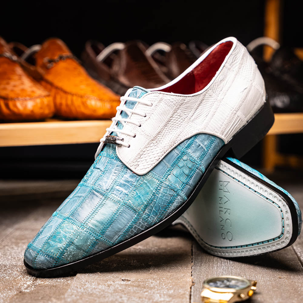 Marco Di Milano Pissa Aqua/White Leather Loafer