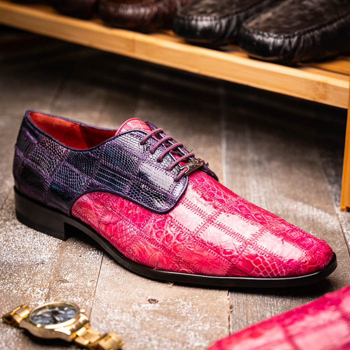 Marco_Di_Milano Pissa: Pink Purple Leather Loafers