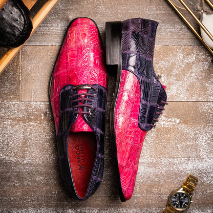Marco_Di_Milano Pissa: Pink Purple Leather Loafers
