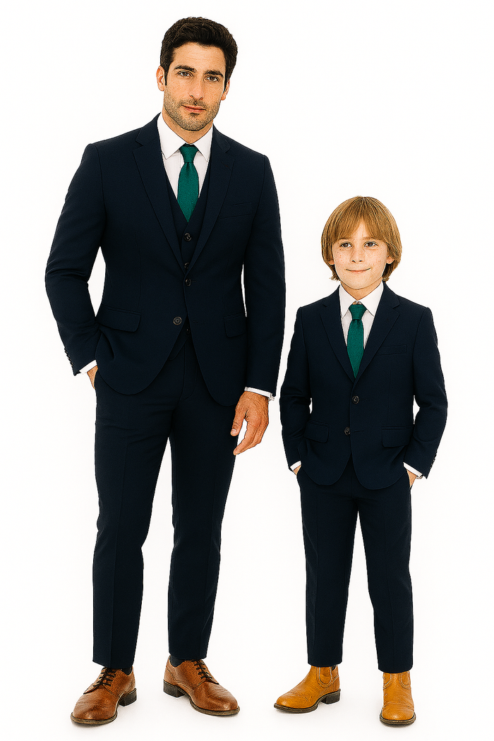 plaid-pattern-father-dad-and-son-matching-suit