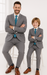 Light Gray Glen Plaid Pattern Father ~ Dad And Son Matching Suit
