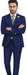 Plaid Suits - Windowpane Blue Suit - Peak Lapel Style