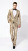 Men’s Champagne Tan Shiny Sharkskin 2 Button Suit, Formal Wedding Prom Dress Suit