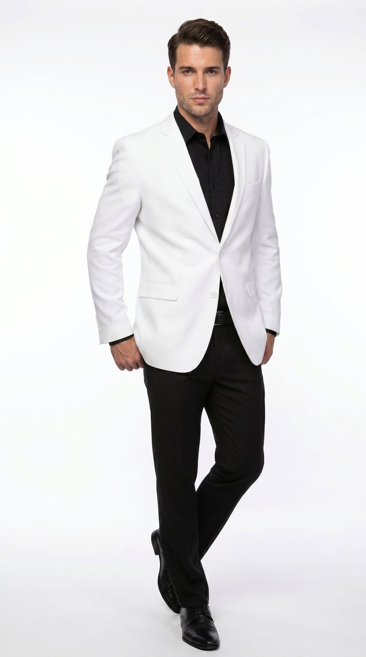 Men’s White Linen Fabric Summer Blazer with Notch Lapel, Dress Casual Sport Coat