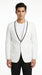 Men’s Waverly White Tuxedo Jacket by Ike Evening, Formal Dinner Jacket with Black Trim