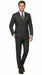 Men’s Grey Pinstripe Slim Fit Wool Suit with 2 Button Jacket and Peak Lapel