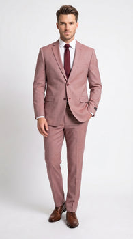 Men’s Mauve Salmon 2 Piece Suit, Formal Wedding Prom Dress Suit