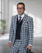Statement Men’s 3-Piece 100% Wool Fashion Suit – Unique Checker Pattern