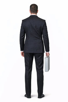 Statement Men’s 3-Piece 100% Wool Fashion Suit – Unique Checker Pattern