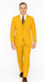 Poplin Fabric Pacelli 3pc Mustard Suit CAMERON-10027 Classic Fit Pleated Pants Athletic Cut