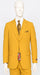 Poplin Fabric Pacelli 3pc Mustard Suit CAMERON-10027 Classic Fit Pleated Pants Athletic Cut