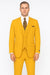 Poplin Fabric Pacelli 3pc Mustard Suit CAMERON-10027 Classic Fit Pleated Pants Athletic Cut