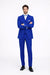 Poplin Fabric Pacelli 3pc Royal Blue Suit CAMERON-10011 Classic Fit Pleated Pants Athletic Cut