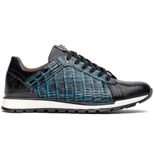 Marco Di Milano Portici Navy Men's Exotic Lizard / Crocodile Casual Sneakers