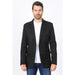 Mens Double Button Faux Suede Black Blazer