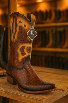 King Exotic Men's Caiman Belly Snip Toe Boots - Image 7