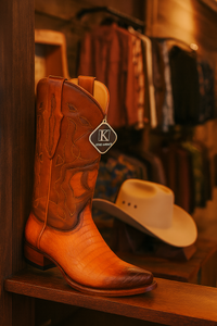 King Exotic Men's Caiman Belly Snip Toe Boots