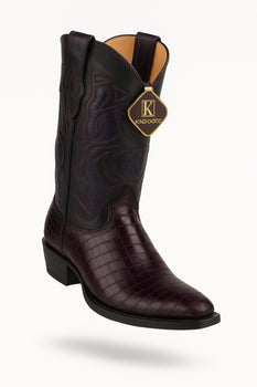 King Exotic Snip Toe Eel Boots Burnished Purple – Men’s Handcrafted - Image 7