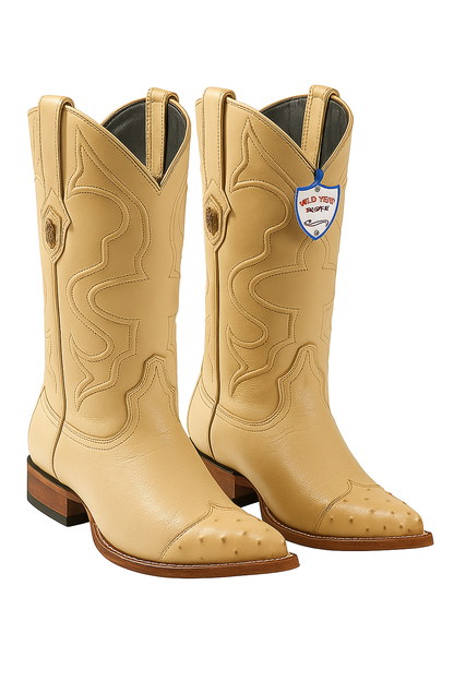 Men's Wild West Smooth Ostrich Skin 3X Toe Boots 29504-B - Image 23