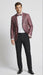 Men’s Burgundy and Black Snakeskin Print Blazer – Alligator Crocodile Sport Jacket Exotic Skin