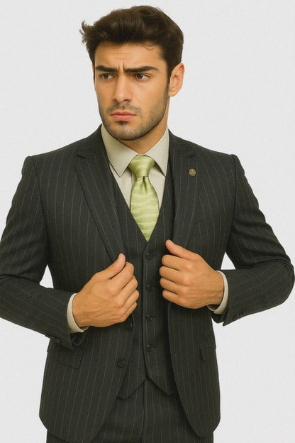 mens-gangster-pinstripe-2-button-double-breasted-vest-suit-in-hunter-or-burgundy Modern Fit
