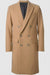 Men's Dress Coat 44 Inch Long Length Camel ~ Khaki ~ Beige ~ Tan Double Breasted Wool Blend Overcoat