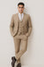 Men’s Tan Modern Fit 3-Piece Suit with Vest – Stylish Vested Formal Wear
