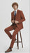 Men’s Orangish Rust Brown Three-Piece Suit –   Slim Fit Jacket, Vest and Tailored Pants in Brick Color
