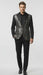 Mens Black and White and Silver Sequin Embroidered Blazer – Luxury Designer Party Wear with Geometric Detailing