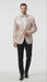 Men’s Pink Blush Floral Jacquard Blazer with Embellished Shawl Lapel – Luxury Party and Wedding Wear Jacket