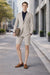 Shorts Set Pants Summer Suit For Men Beige