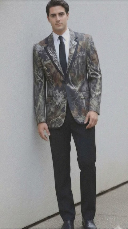 Camouflage Tuxedos with Black Pants and Black Tie