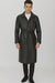 Men’s Black PU Belted Trench Coat – Long Leather Look Overcoat Full length