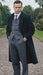 Men's Black Full-length Sleeves Buttoned Closure Peaky Blinders Suit - Peaky Blinders Outfit + Overcoat + Hat (Peaky Blinder Custome)