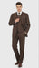 Men’s Brown Pinstripe 3-Piece Suits – Classic Business and Formal Wear with Vest