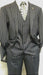 Mens Gangster Pinstripe 2 Button Double Breasted Vest Suit in Black Or Charcoal Grey