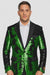 Mardi Gras Outfit - Mardi Gras Blazer For Men in Color Emerald Green in Sequin Fabric