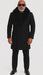 Mens Black Double-Breasted Overcoat with Oversized Faux Fur Collar – Winter Luxury Coat